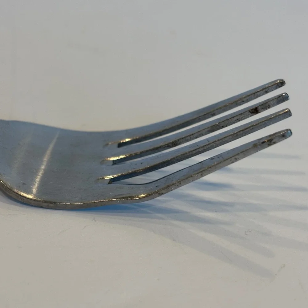 Vtg Melron Flatware Bistro Pattern Red Brass Bottle Opener Fork Knife‎ Stainless